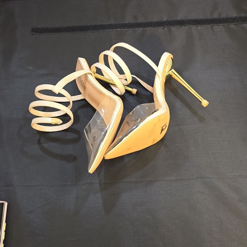 BRAND NEW KAYLEEN BY LOS ANGELES NACYY-5 CLEAR SPIRAL STRAP SPIRAL STRAP SHOE - Picture 12 of 16